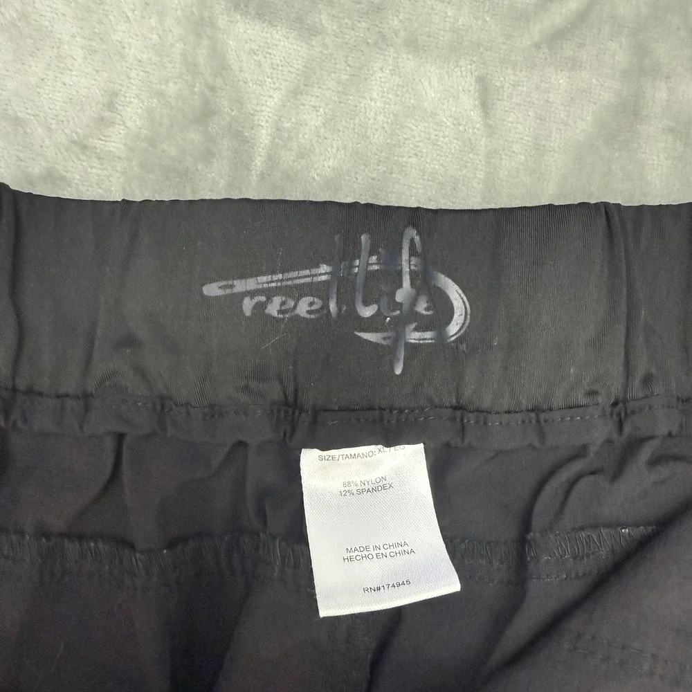Reel Life Mens XL Black Nylon Spandex Elastic Waist‎ Outdoor Shorts